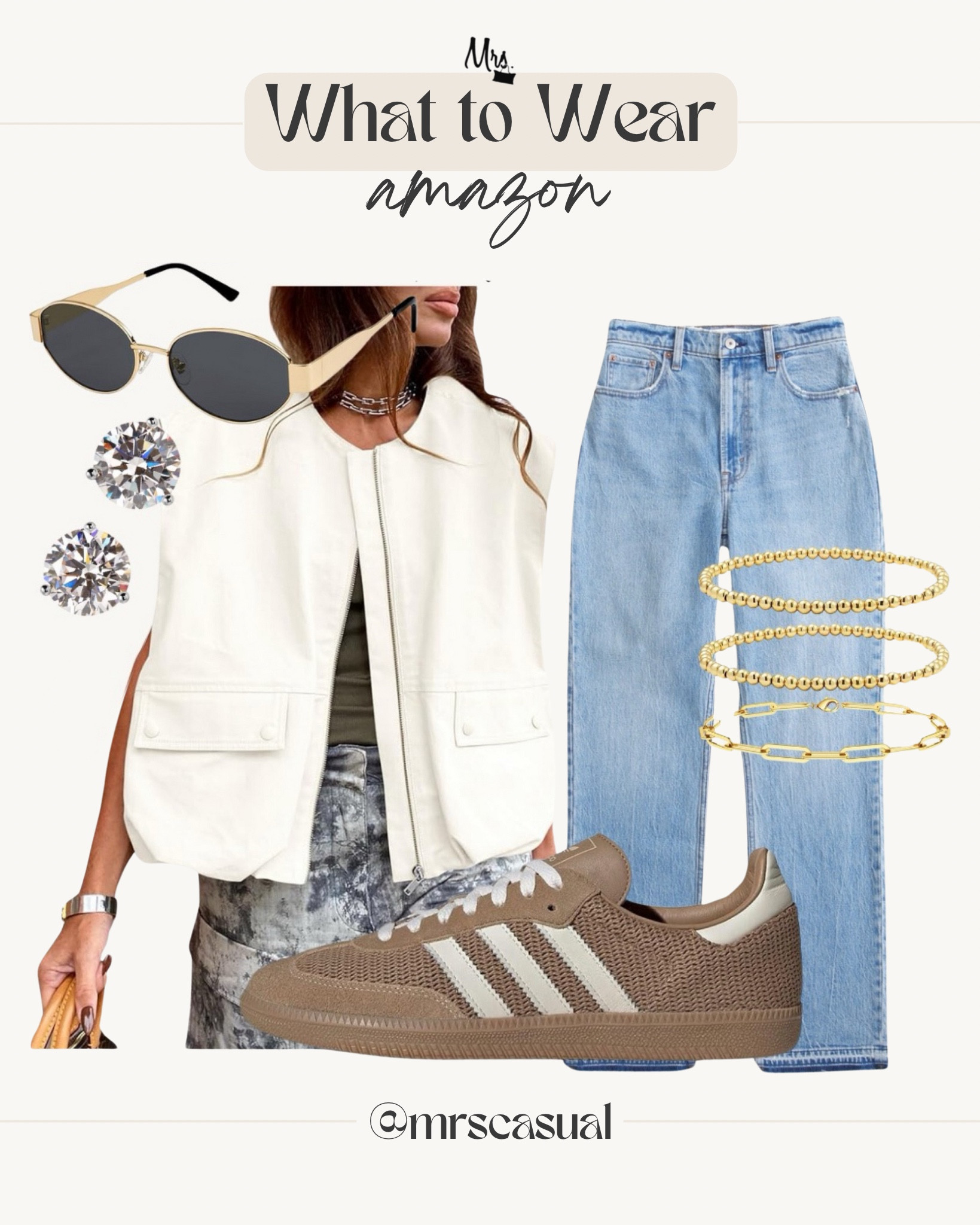 Amazon vest outfit and cardboard sambas

#LTKStyleTip #LTKFindsUnder100 #LTKFindsUnder50