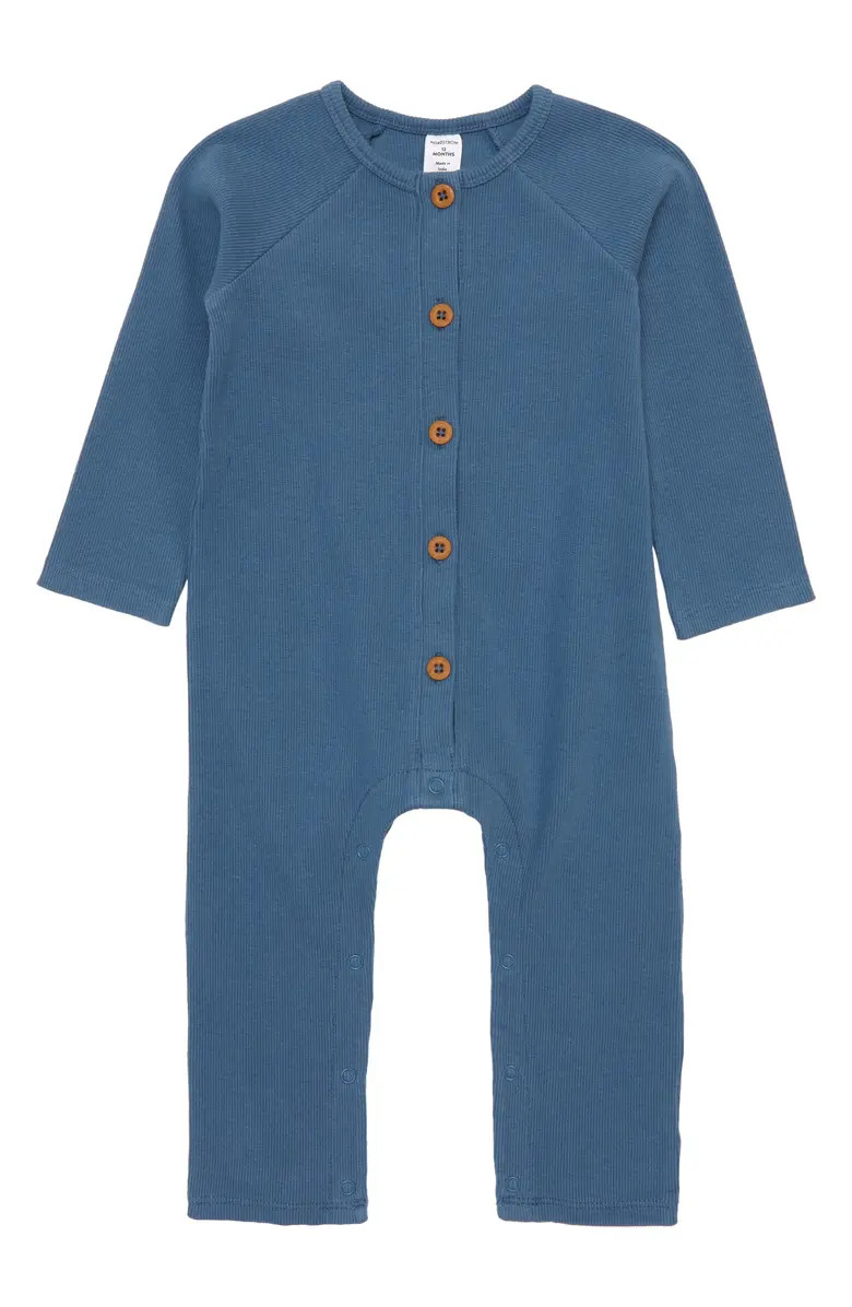 Rib Stretch Cotton Romper | Nordstrom