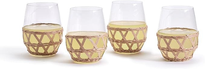 Two's Company Set of 4 Lattice Stemless Wine Glass | Amazon (US)