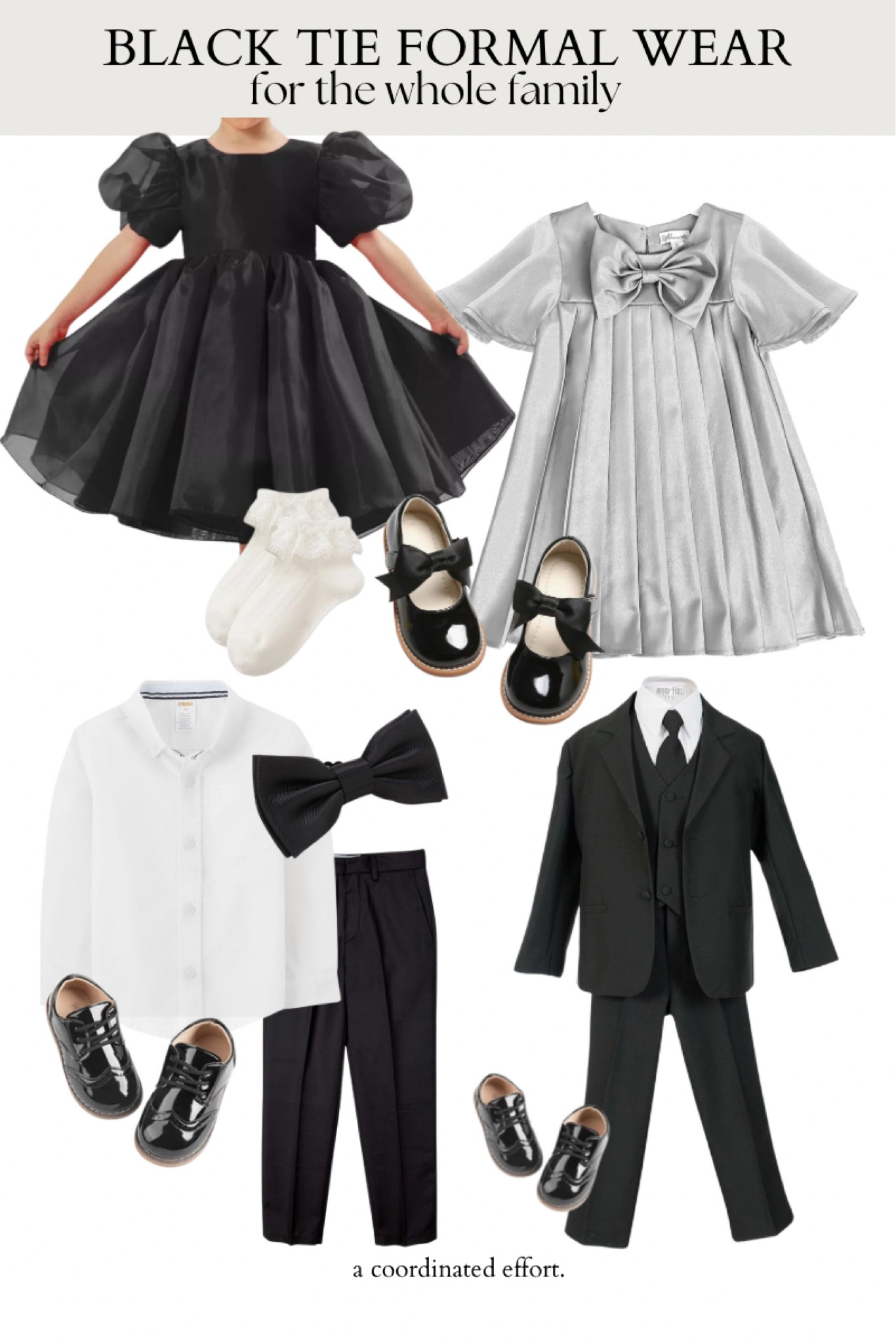 Black Tie toddler outfits…WHAT COULD BE CUTER?!
.
Toddler boy’s suit
Baby girl Christmas dress
Toddler girl wedding guest
Winter formal family photos for kids

#LTKHoliday #LTKKids #LTKSeasonal