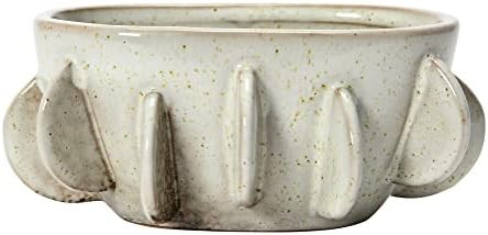Bloomingville Oval Handmade Stoneware Planter, Antique White Reactive Glaze, 6.75" Round | Amazon (US)