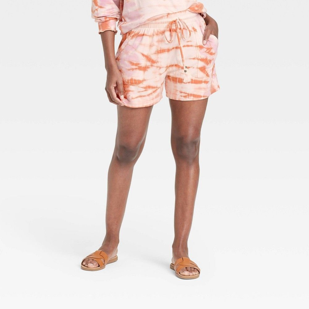 Women's Tie-Dye Lounge Shorts - Knox Rose Peach S, Pink/Pink | Target