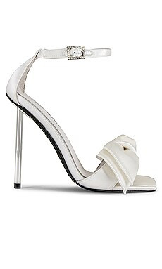 Queening Sandal in White Satin | Revolve Clothing (Global)