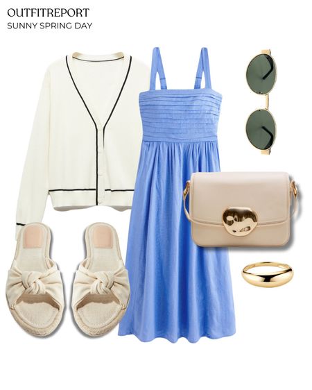 Summer spring outfit maxi dress cardigan sandals handbag gold ring and sunglasses 

#LTKitbag #LTKshoecrush #LTKstyletip