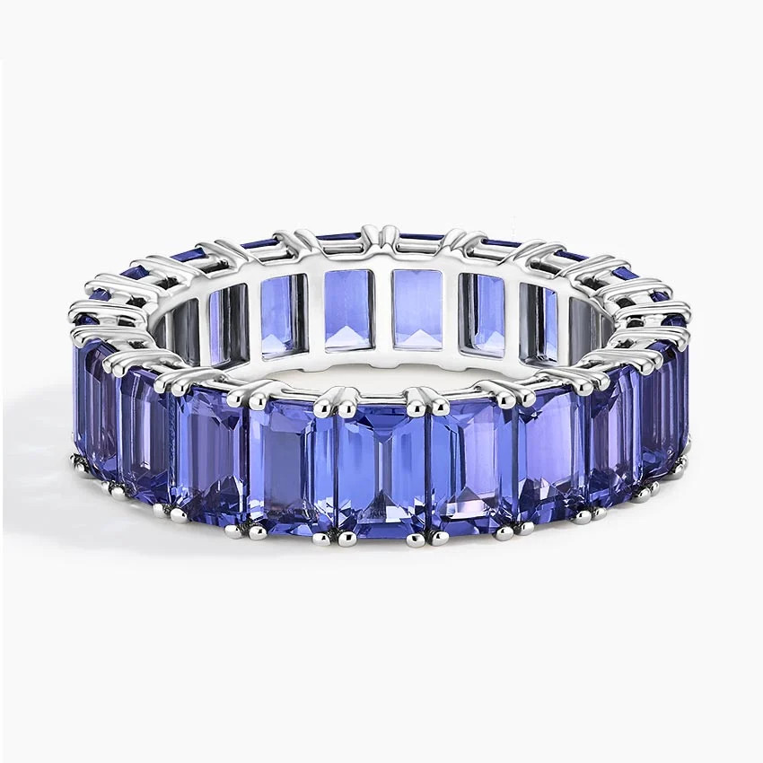 Eternity Tanzanite Cocktail Ring in 18K White Gold | Brilliant Earth
