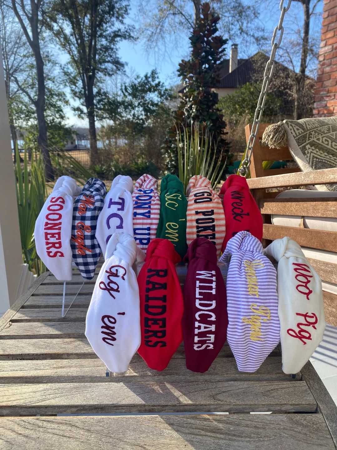 Embroidered college headbands | Etsy (US)