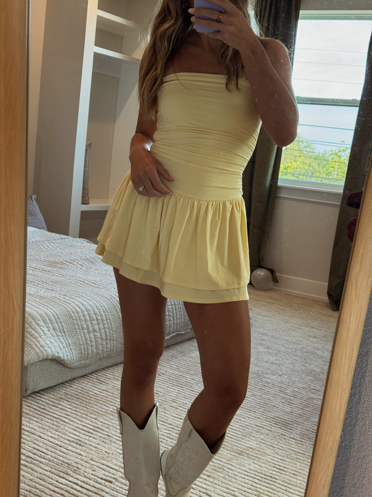 Butter yellow dress 💛

Love the built in shorts in this dress.

Wearing a size small 

#summerdress #brunchoutfit #butteryellow 

#LTKFindsUnder100 #LTKShoeCrush #LTKStyleTip