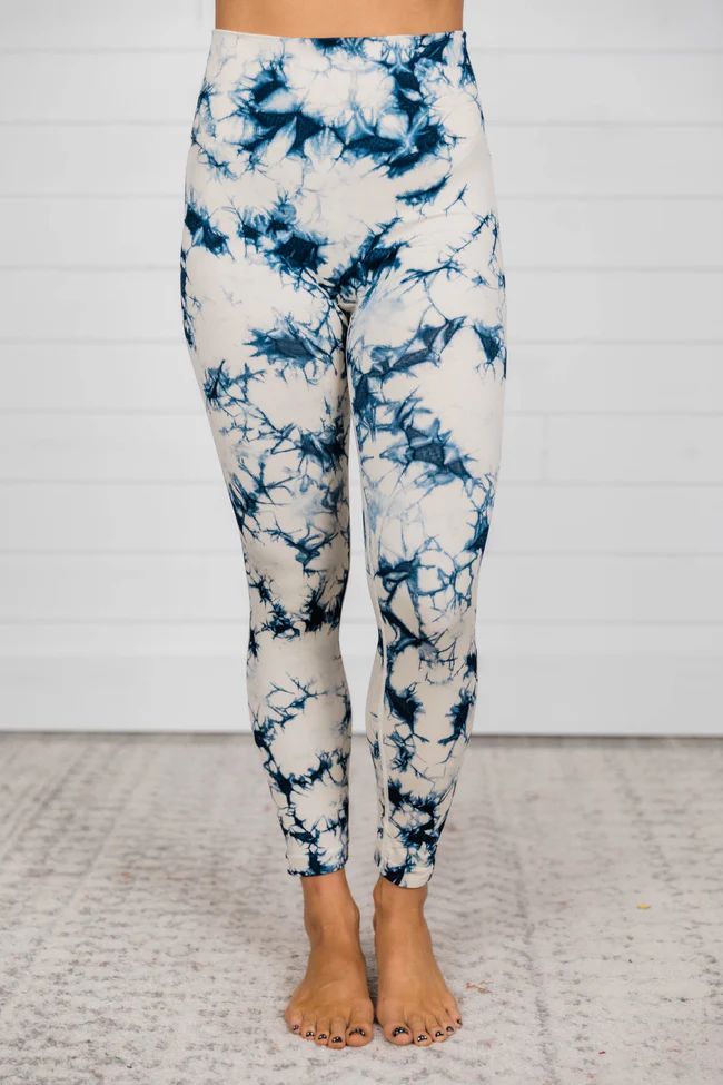Jumping For Joy Tie Dye Navy Leggings | The Pink Lily Boutique