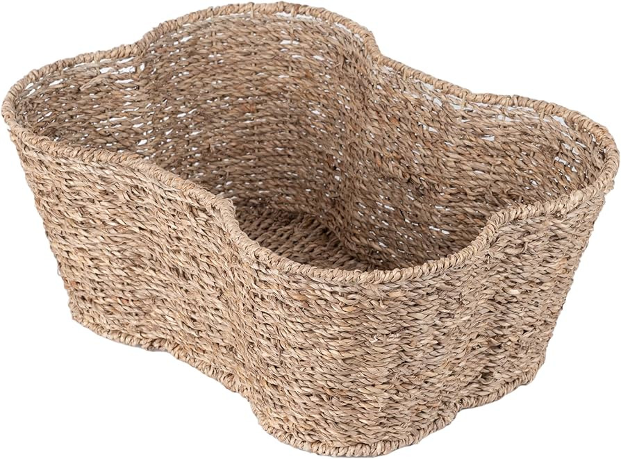 OtterPets Toy Bin for Pets, Bone Shape Basket, Seagrass Storage, Handmade, Dog Toy Bin Organizer | Amazon (US)