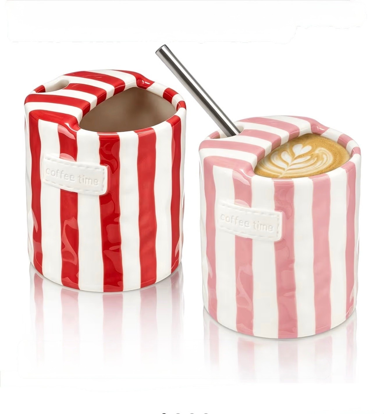 2 Pack Ceramic Coffee Mug with Sip Hole,Simple,Red, Pink
10oz Cute Travel Cup With Straws, Retro Hand Painted Striped, For Iced Coffee Tea Latte Espresso, Kitchen Dining

#LTKmomlife #LTKHome #LTKWorkwear