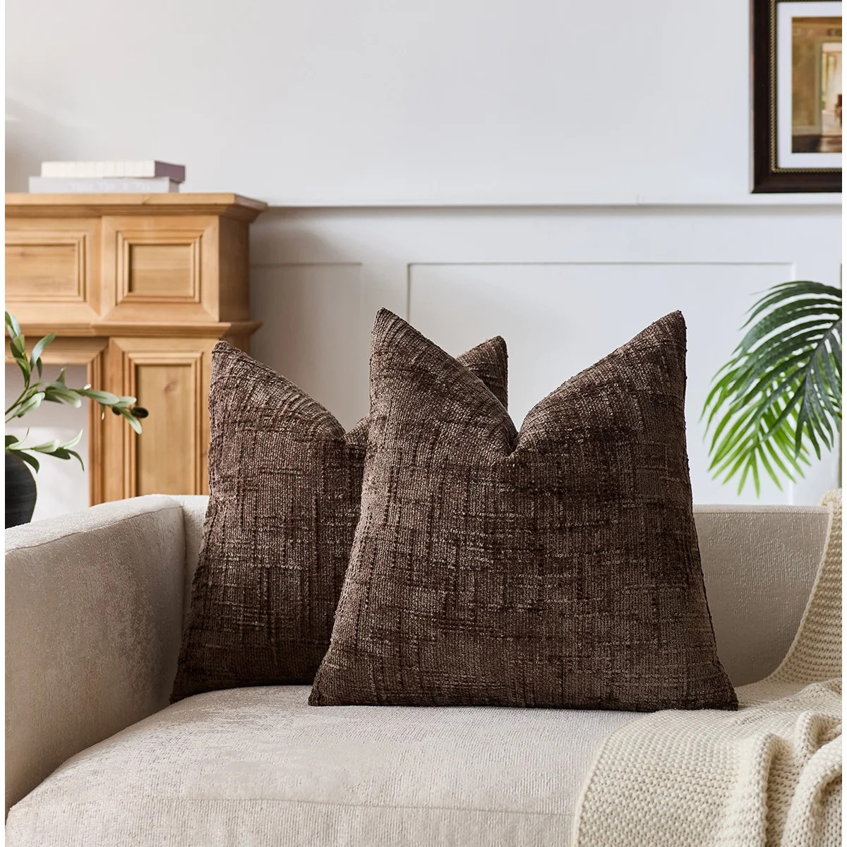 Textured Chenille Throw Pillow Covers (Set of 2) | Wayfair North America