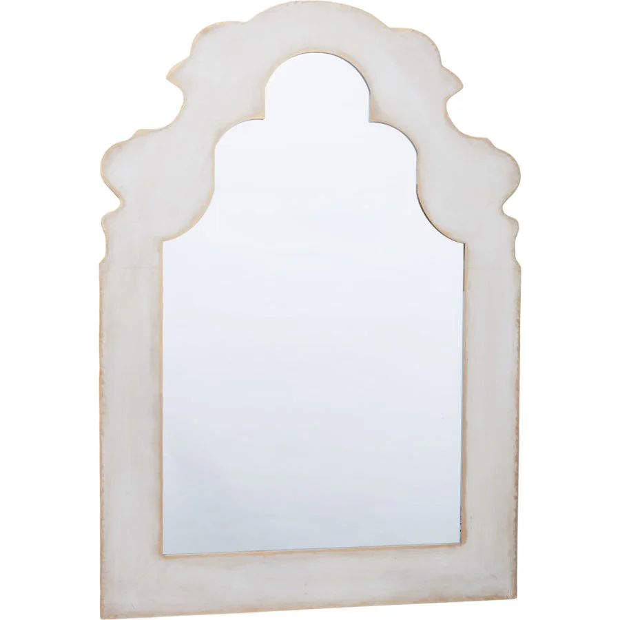 Audrey Grey Washed Metal Mirror with Gold Edges | Dashing Trappings