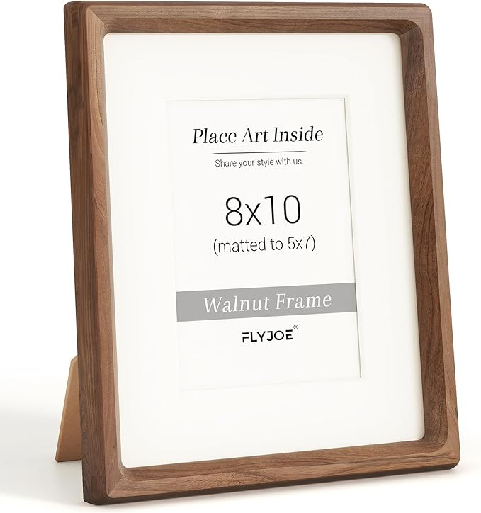8x10 Picture Frame, USA-Sourced Natural Walnut Wood Photo Frame with Tempered Glass, Handcrafted ... | Amazon (US)