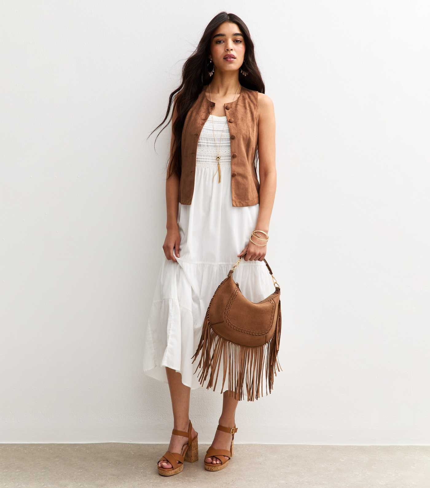 Rust Faux Suede Buttoned Waistcoat | New Look | New Look (UK)