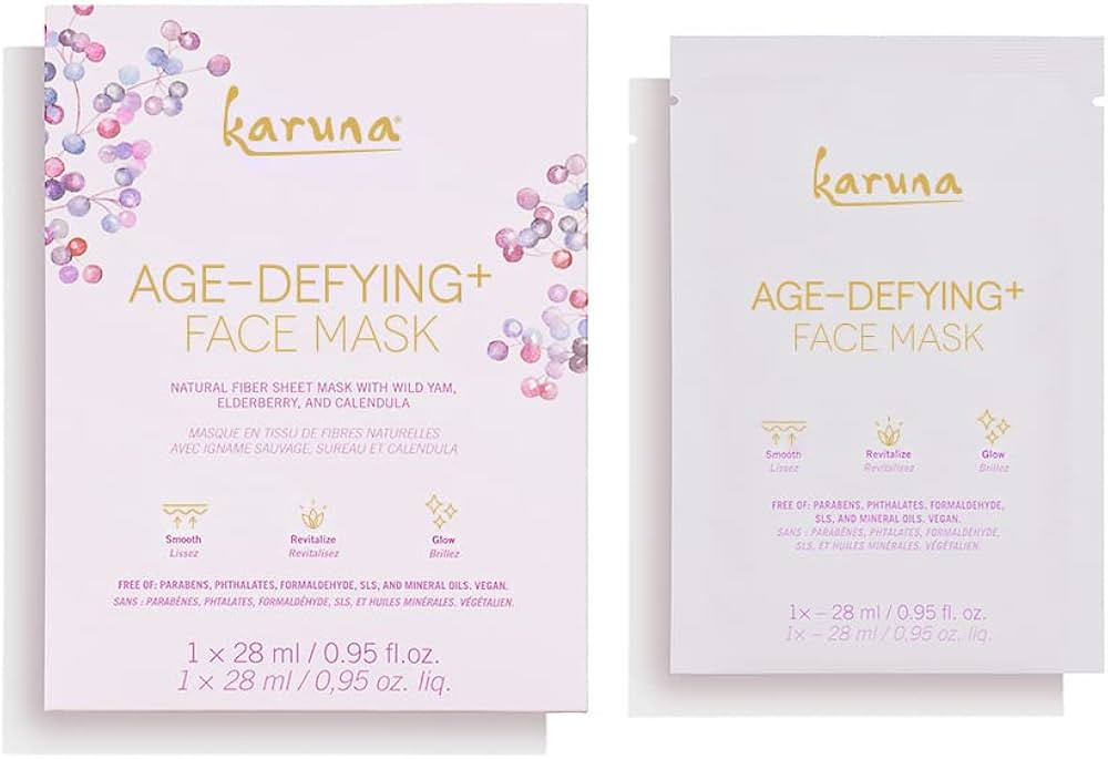Karuna Age-defying+ Face Mask Sheet, Skincare and Beauty Facial Masks with Moisturizing and Colla... | Amazon (US)