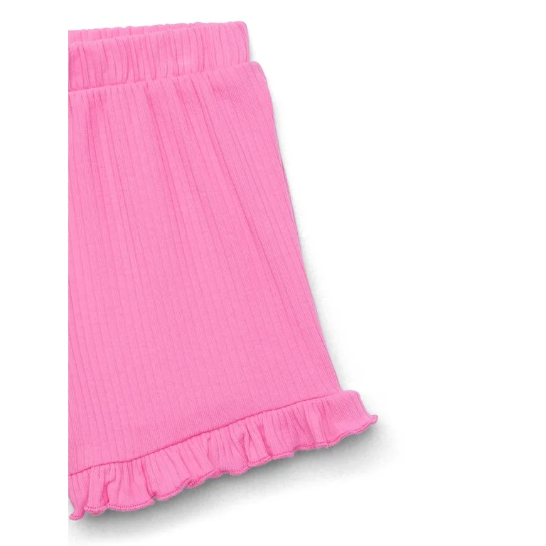 Garanimals Toddler Girl Ruffle Solid Rib Shorts, Sizes 18M-5T | Walmart (US)