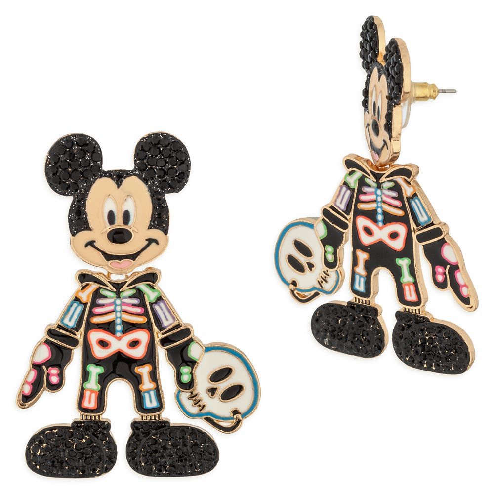 Mickey Mouse Halloween Skeleton Glow-in-the-Dark Earrings by BaubleBar | Disney Store
