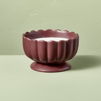 5 Wick Footed Ceramic Scalloped Rim Jar Candle 34oz - Hearth & Hand™ with Magnolia | Target