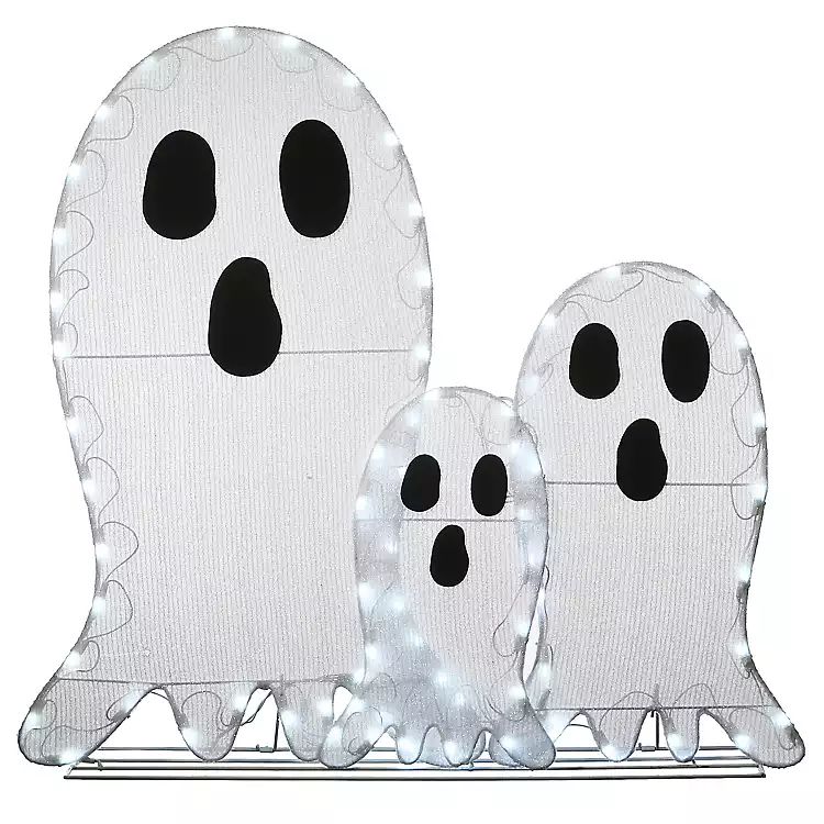 Pre-Lit Tinsel Ghost Family Outdoor Decoration | Kirkland's Home