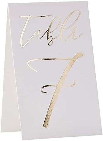 Ginger Ray Wedding Table Numbers Wedding Decorations Wedding Supplies Gold Table Numbers Tent Car... | Amazon (US)