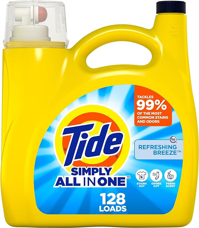 Tide Simply Liquid Laundry Detergent, Refreshing Breeze, 168 oz, 128 Loads | Amazon (US)