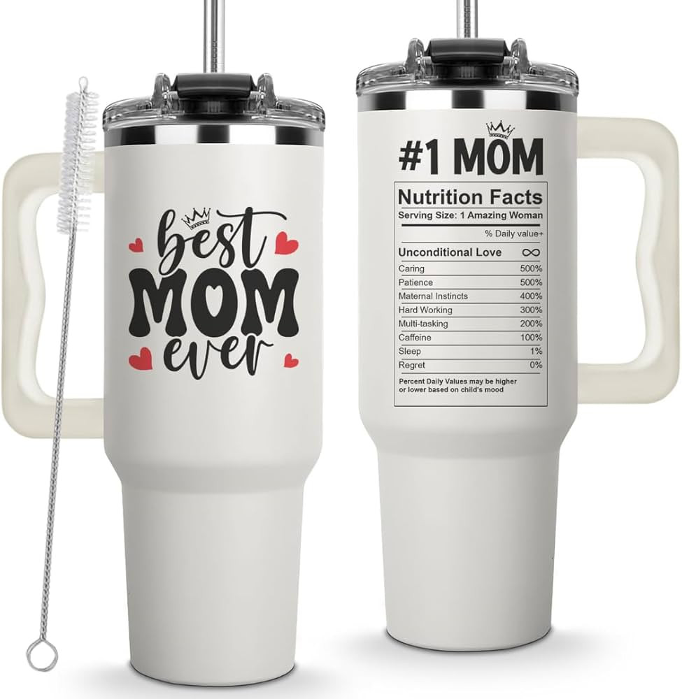Mothers Day Gifts For Mom - Best Mom Ever Tumbler With Handle 40oz, Mom Coffee Tumbler, Mama Tumb... | Amazon (US)