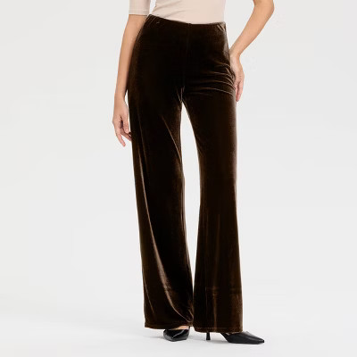 Women's High-Rise Wide Leg Velvet Pull-On Pants - A New Day™ | Target
