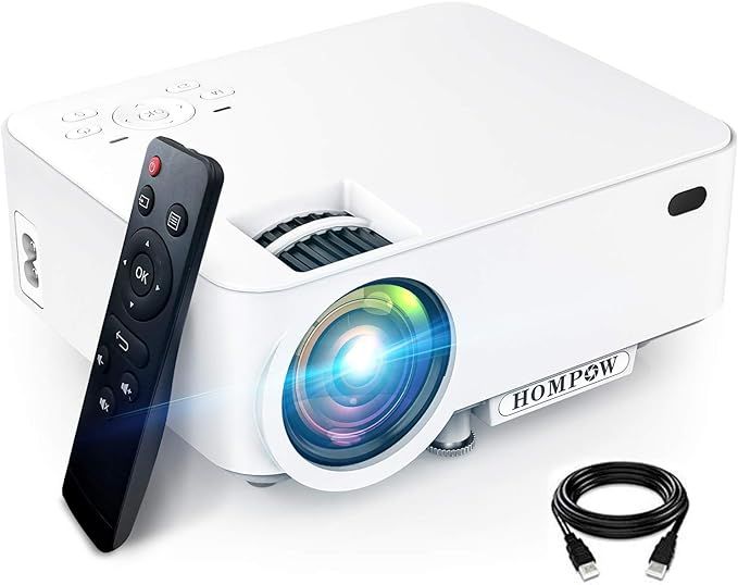 Mini Projector, Hompow 5500L Movie Projector, Smartphone Portable Video Projector 1080P Supported... | Amazon (US)