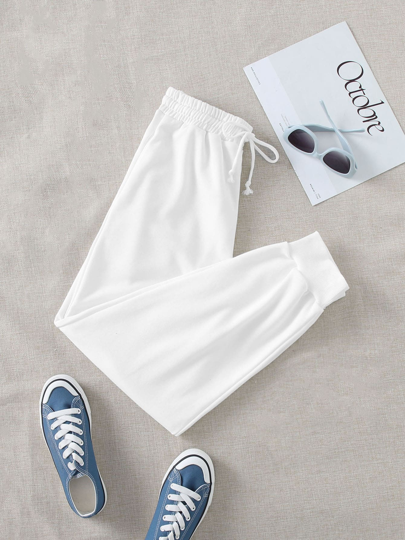 Solid Drawstring Waist Sweatpants | SHEIN