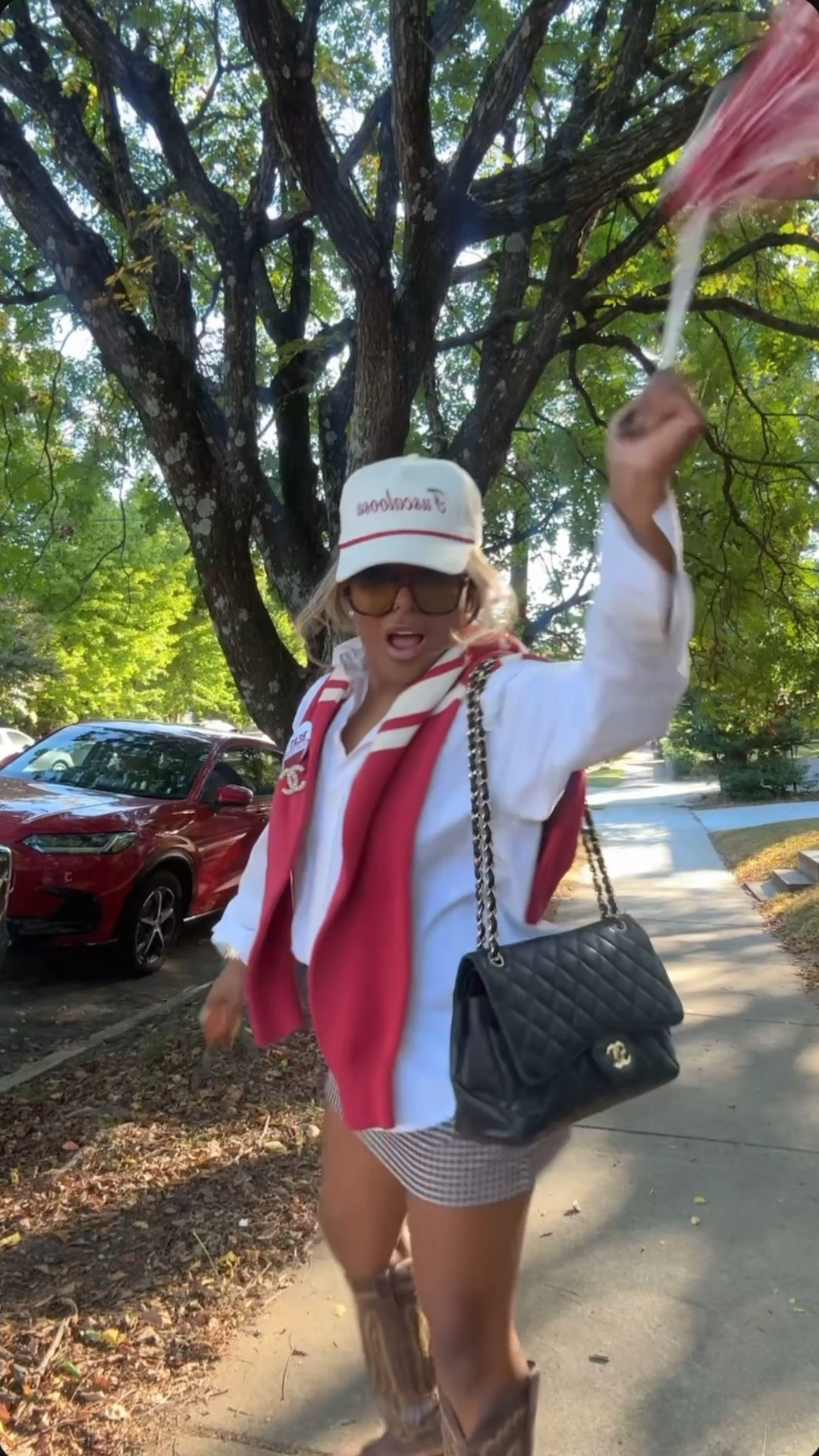 Linking my game day fit. White button down size up, plaid, checkered, fall skirt, cow boy western boots, red Alabama sweater, game day pins, Tuscaloosa game day hat. #LTKStyleTip

#LTKFindsUnder50 #LTKSeasonal