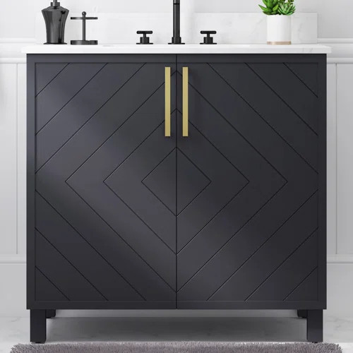 Mercer41 Keiera 30" Single Bathroom Vanity with Engineered Stone Top | Wayfair | Wayfair North America