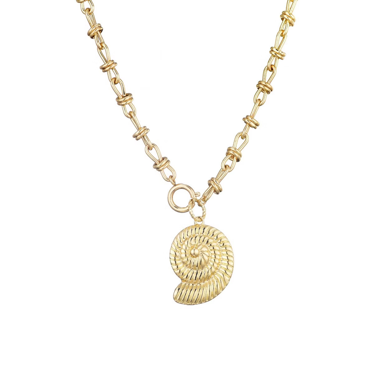 Adornia 14k Gold Plated Chunky Shell Pendant Necklace | Target
