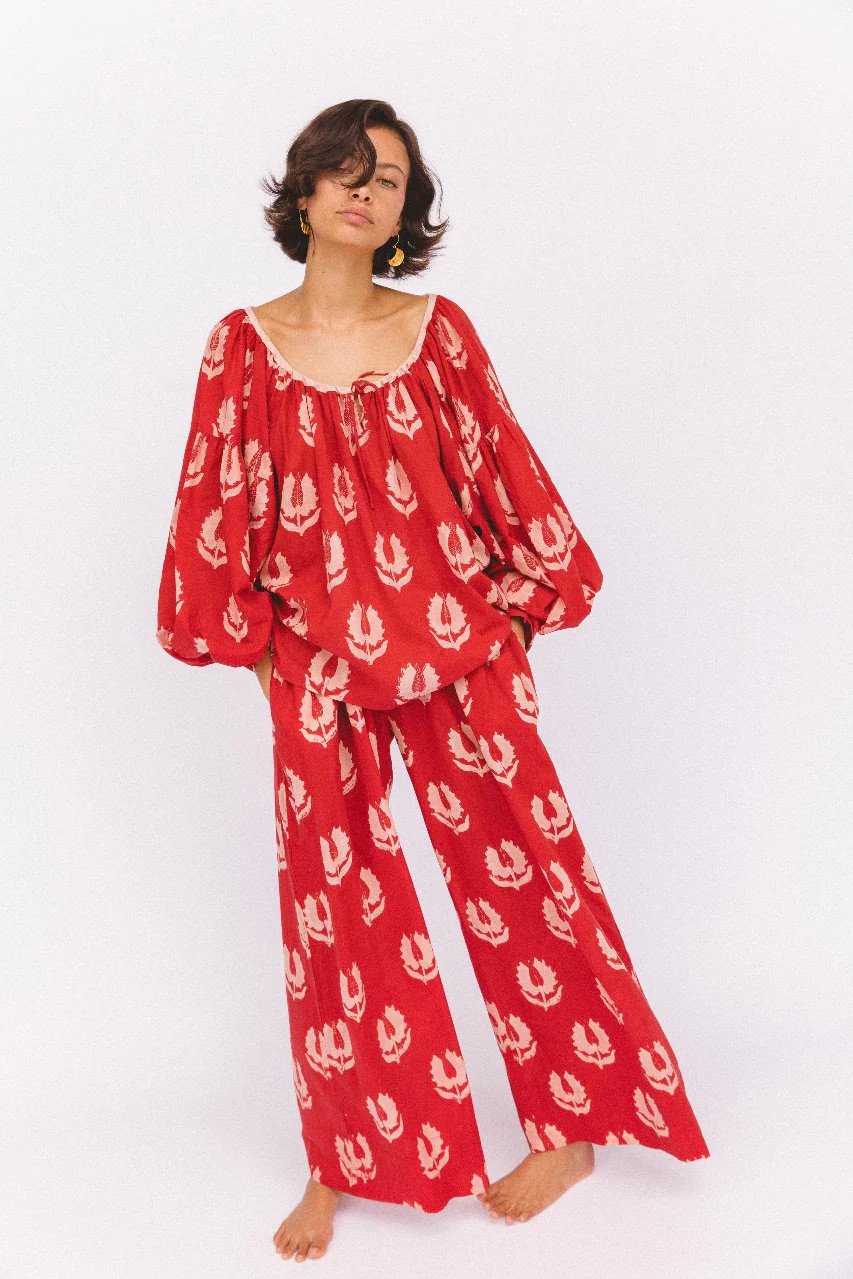 Ria Blouse ~ Ruby Red | Daughters of India