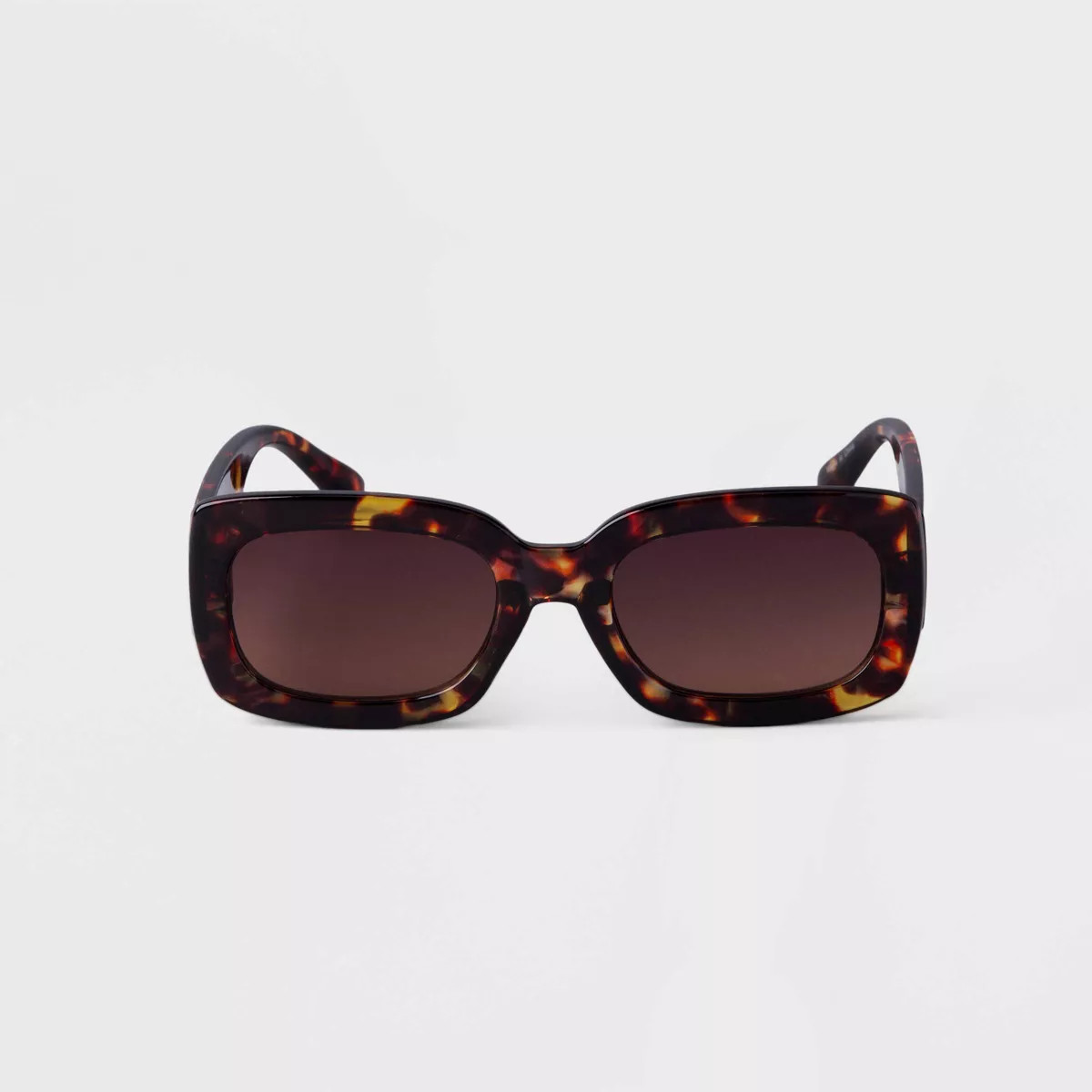 Women's Plastic Tortoise Shell Rectangle Sunglasses - A New Day™ Brown | Target