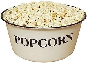 Popcorn Bowl, GSL82, Vintage, White, Retro Styled REPRODUCTION of old-time bowl with old-time Ble... | Amazon (US)