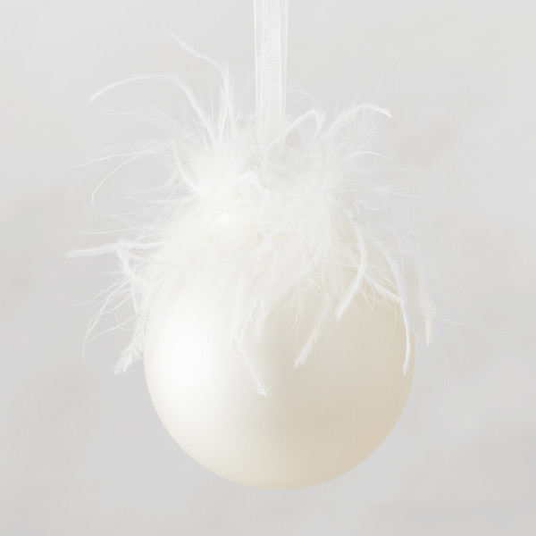 White Fur Ornament | Z Gallerie