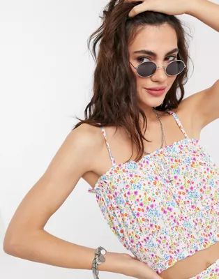 Topshop strappy sun top in pink floral co-ord | ASOS | ASOS (Global)