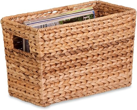 Honey-Can-Do STO-02883 Magazine Water Hyacinth Basket, 15.5 L x 5.3 W x 10 H in | Amazon (US)
