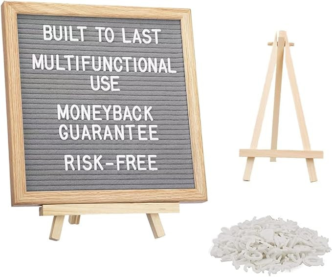 Felt Letter Message Board 340 Letters,Letter Board Sign with Stand, 10X10 Inch for Baby & Pregnan... | Amazon (US)