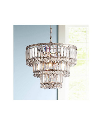 Magnificence Satin Nickel 7-Light LED 14.25" Wide Faceted Crystal Glass Modern Fixture Chandelier | Macy's