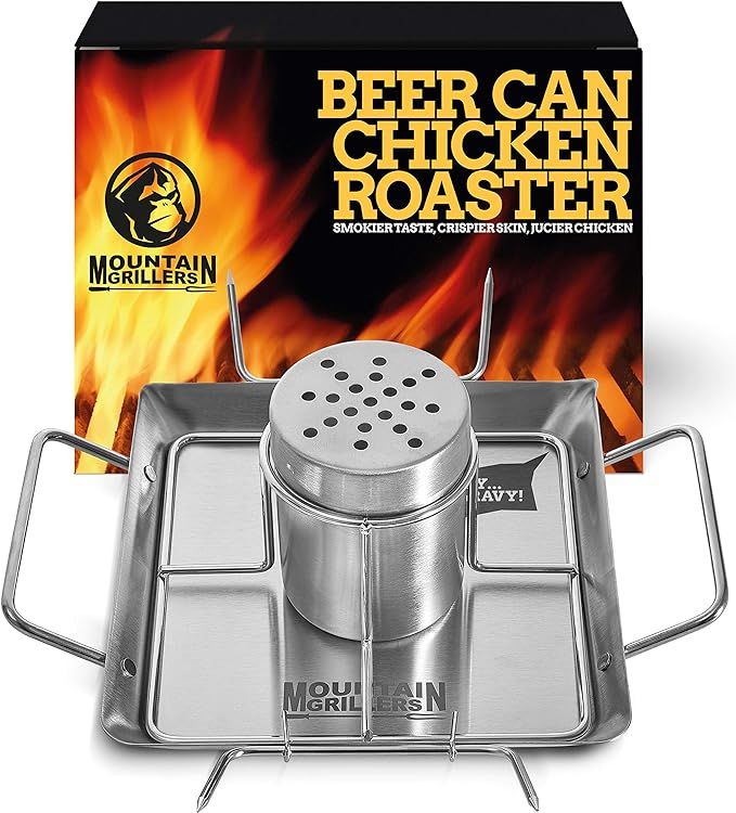 Amazon.com : MOUNTAIN GRILLERS Beer Can Chicken Roaster Stand - Stainless Steel Holder - Barbecue... | Amazon (US)
