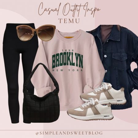 Spring casual outfit inspiration. I love this cute little sweatshirt, paired with a pair of leggings, a denim jacket and some cute accessories. 

#LTKSeasonal #LTKfindsunder50 #LTKstyletip