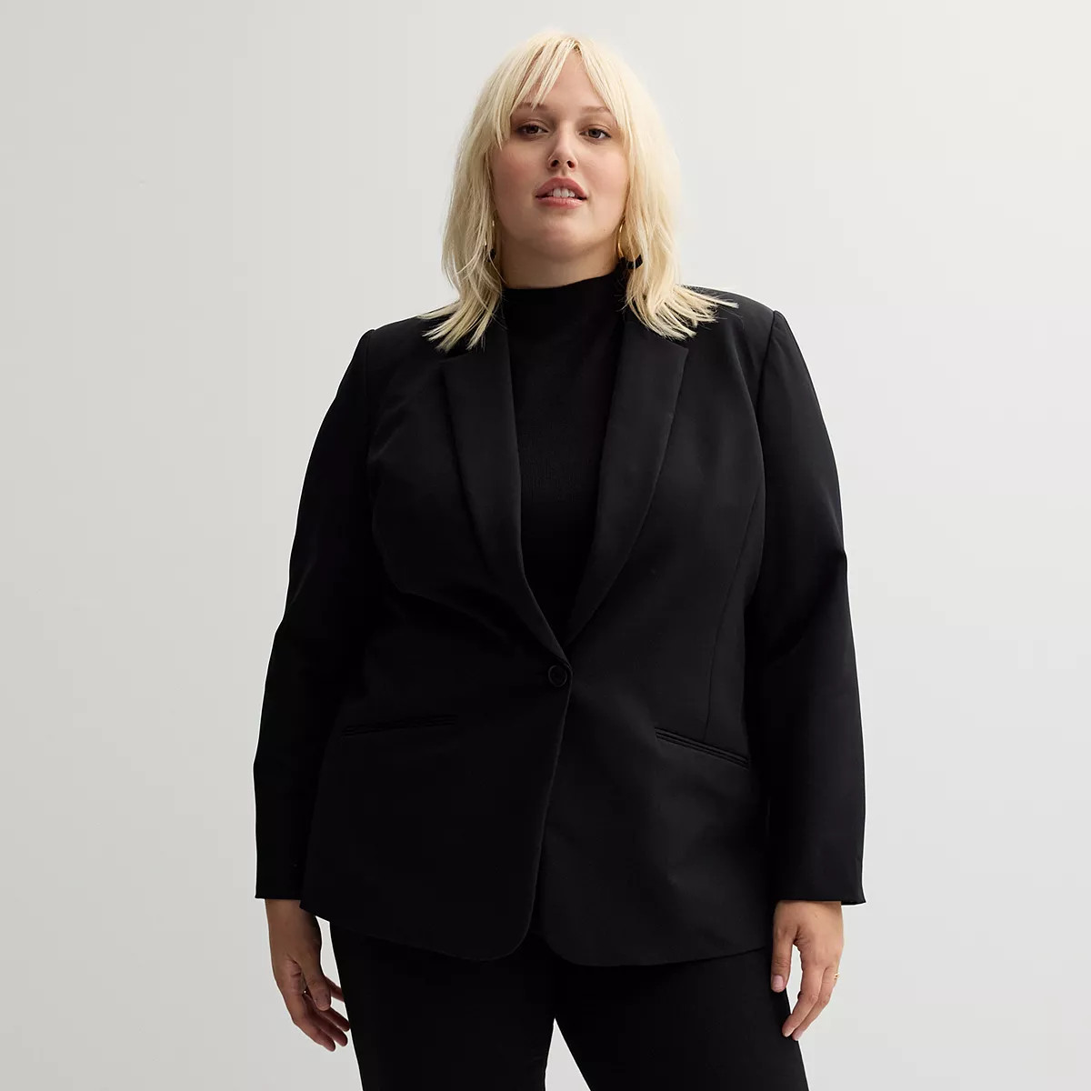 Plus Size Nine West Classic Single Button Blazer | Kohl's