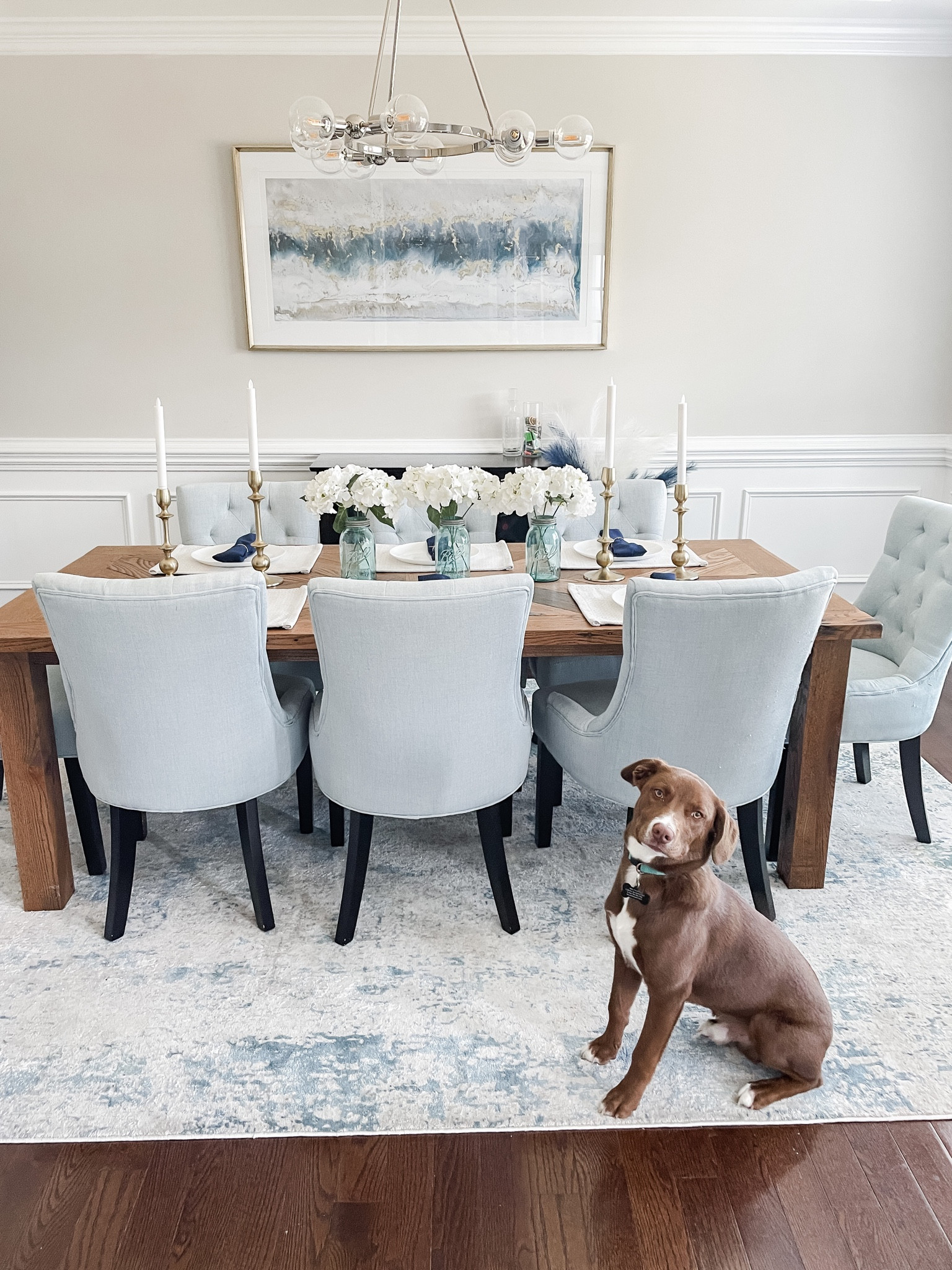Dining room style, neutral decor, light blue dining chairs, dining room table, family space, eat, gather, formal dining space

#LTKFind #LTKstyletip #LTKhome