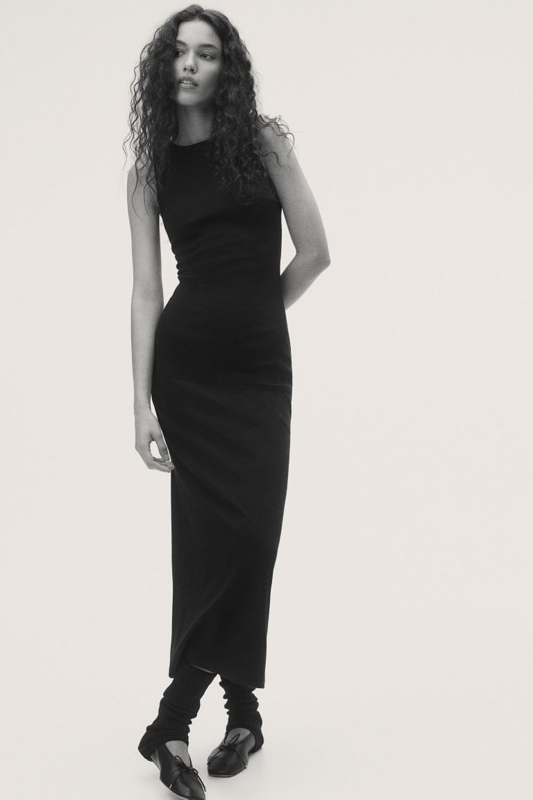 Ribbed Bodycon Dress - Black - Ladies | H&M US | H&M (US + CA)
