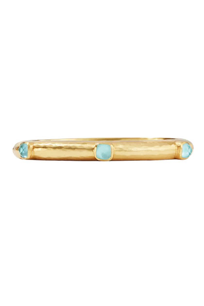 Julie Vos Catalina Iridescent Bahamian Blue Hinge Bangle Bracelet | The Willow Tree