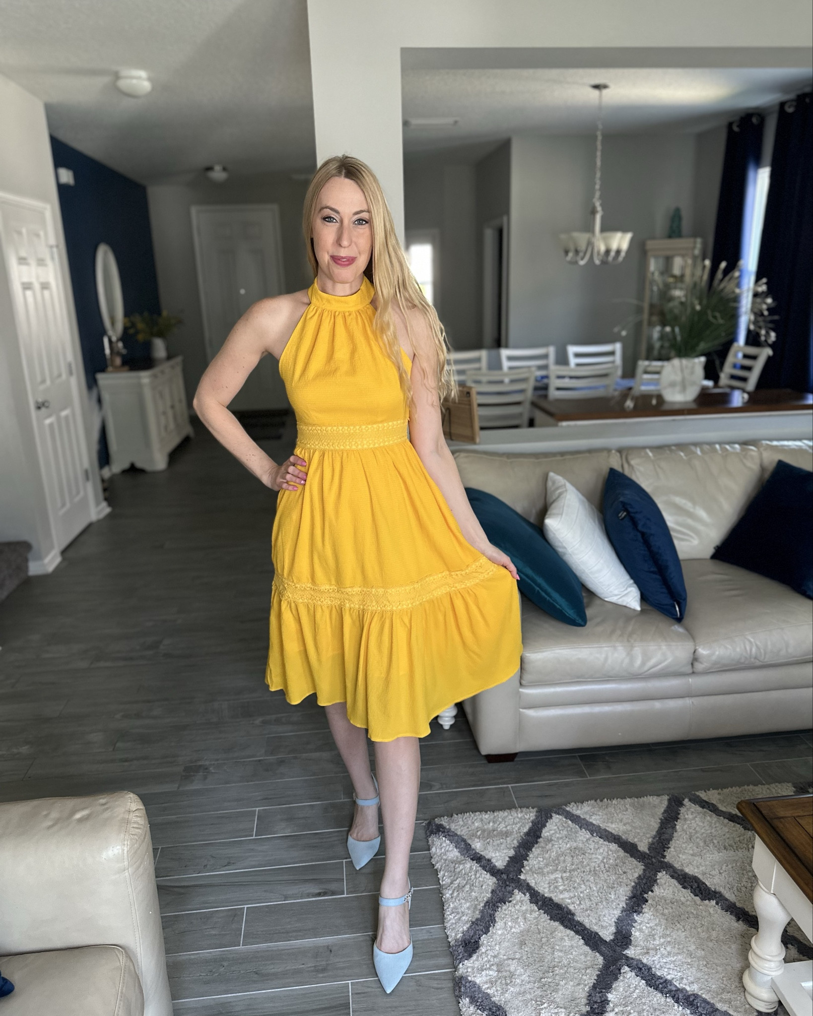 Yellow lace midi dress
🤍 i love the beautiful fit and style of this dress
🤍 it’s is fitted in the top and has no stretch
🤍 fits true to size, wearing size small and I am 5’10”

#LTKFindsUnder50 #LTKFindsUnder100 #LTKStyleTip