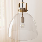Leigh Pendant Light Fixture | Hanging Ceiling Light | Brass Clear | Nathan James