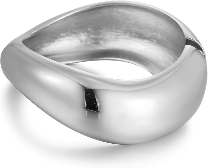 Chunky Gold/Silver Bangle Bracelets for Women Thick Arm Cuff Bangle Bracelet Wrist Wrap Bracelet ... | Amazon (US)