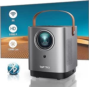 5G WiFi Bluetooth Projector, TOPTRO TR23 Outdoor Projector 1080P Supported 12000 Lumen, Mini Proj... | Amazon (US)